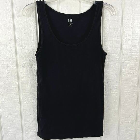 Gap Women Sleeveless Modern Tank Top Black Basic Minimalist Size Medium Tall - Picture 5 of 5
